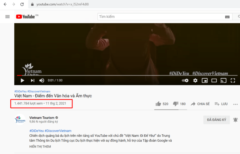 Clip Quảng Bá du lịch Việt Nam đạt triệu view trên youtube